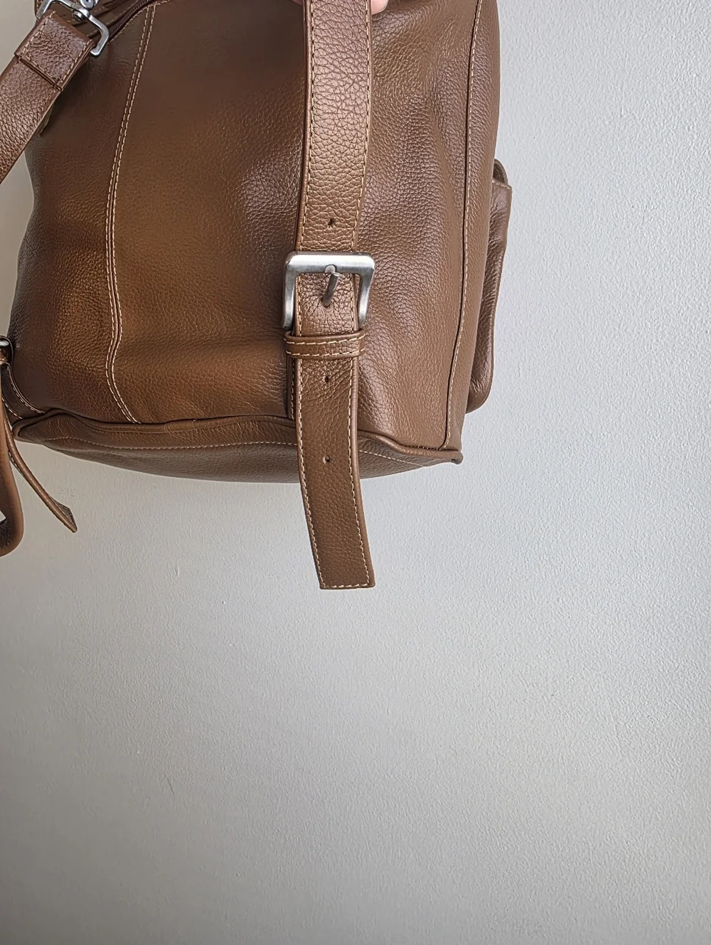 Two Pretty Leather Convertible Backpack & Matching Calf Hair Wallet Set